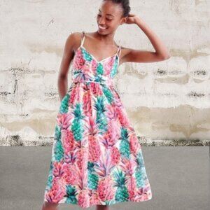 J. Crew Ratti Painted Pineapple Midi Dress Size 10